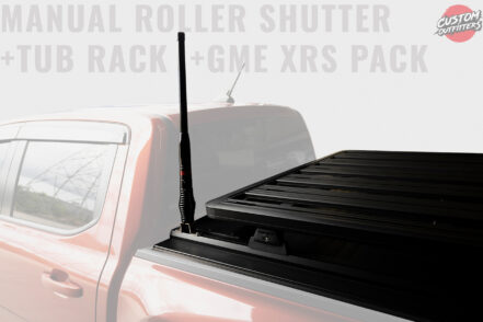 Black Venom Manual Roller Shutter + Rhino Tub Rack Platform to suit Next Gen Ford Ranger 2022-2024