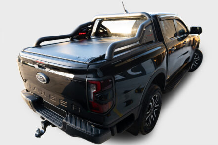 Black Venom Electric Roller Shutter + Black Venom Extended Sports Bar to suit Next Gen Ford Ranger 2022-2024