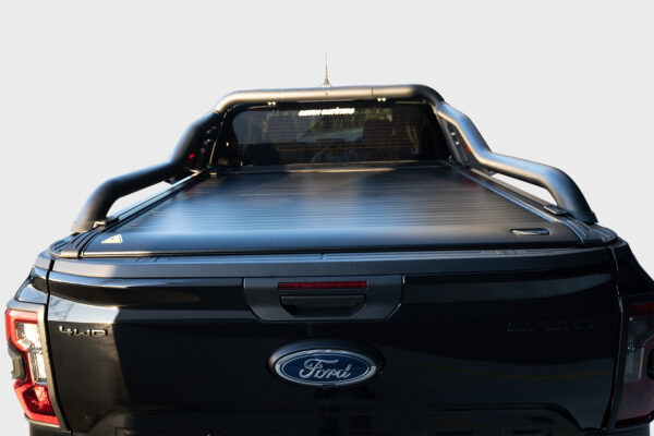 Black Venom Electric Roller Shutter + Black Venom Extended Sports Bar to suit Next Gen Ford Ranger 2022-2024
