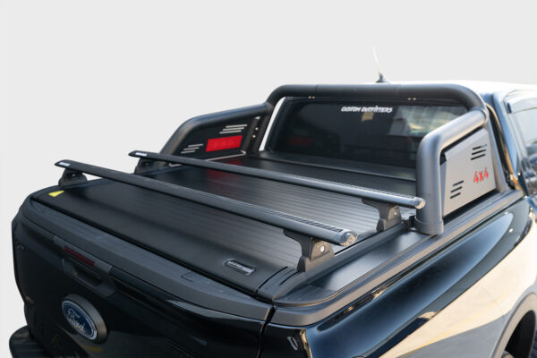Black Venom Electric Roller Shutter + Black Venom Sports Bar + 2x Cross Bars + GME XRS 4wd Pack to suit Next Gen Ford Ranger 2022-2024