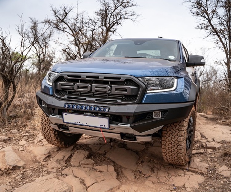 same auto used in the F-150 Raptor and Mustang. It also has Ford's 'Terrain Management System' with six modes: Normal and Sport (both on-road modes), as well as Grass/Gravel/Snow, Mud/Sand, Rock, and Baja mode (directly inspired by the Raptor's Baja 1000 desert rally roots).