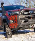 front tow hooks, side steps, twin tailpipes, tinted windows, large power-folding side mirrors (with handy courtesy lights embedded), tailgate damping/locking and a spray-in bedliner.