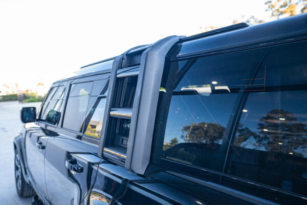 Black Deployable Telescopic Folding Ladder to suit Landrover Defender 90 / 110 / 130 Series 2021-2025 - Image 3