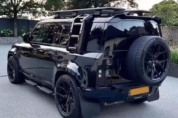 Black Deployable Telescopic Folding Ladder to suit Landrover Defender 90 / 110 / 130 Series 2021-2025 - Image 2