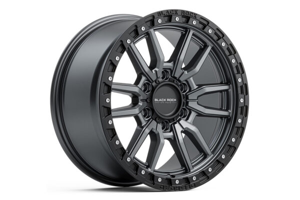 Black Rock Rambler Dark Grey with Black Ring 17x9 6/139.7 (Each)