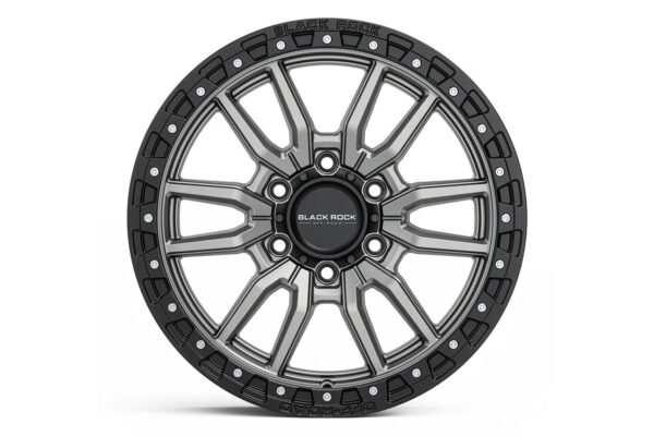 Black Rock Rambler Gunmetal Grey with Black Ring 17x9 6/139.7 (Each) - Image 3