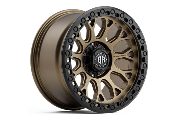 Black Rock Spider Dark Bronze with Black Ring 17x9 6/139.7 (Each)