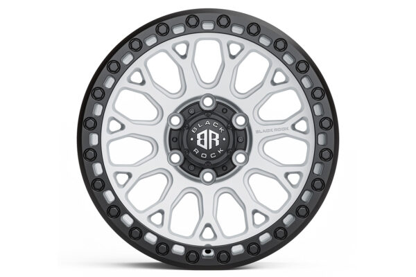 Black Rock Spider Satin White with Black Ring 17x9 6/139.7 (Each) - Image 4