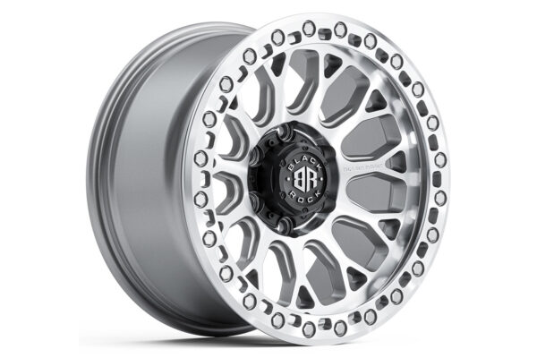 Black Rock Spider Silver Machined 17x9 6/139.7 (Each)